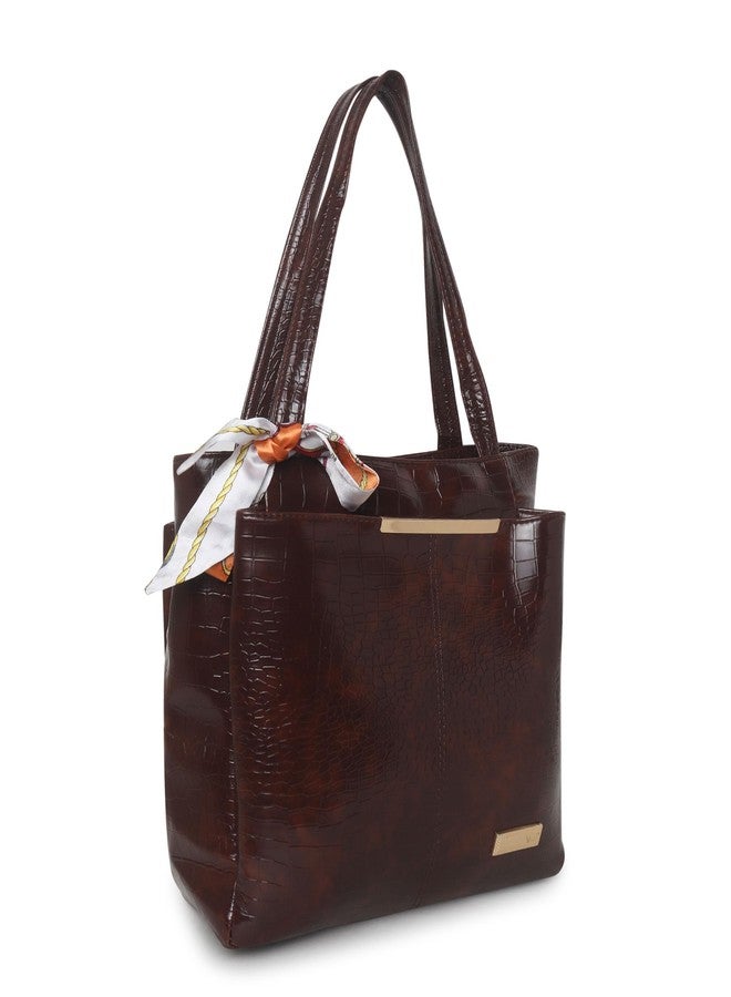 Dcozi Stylish and Fashionable PU Leather Handbag For Women & Girls (Dark Brown) - Image 1